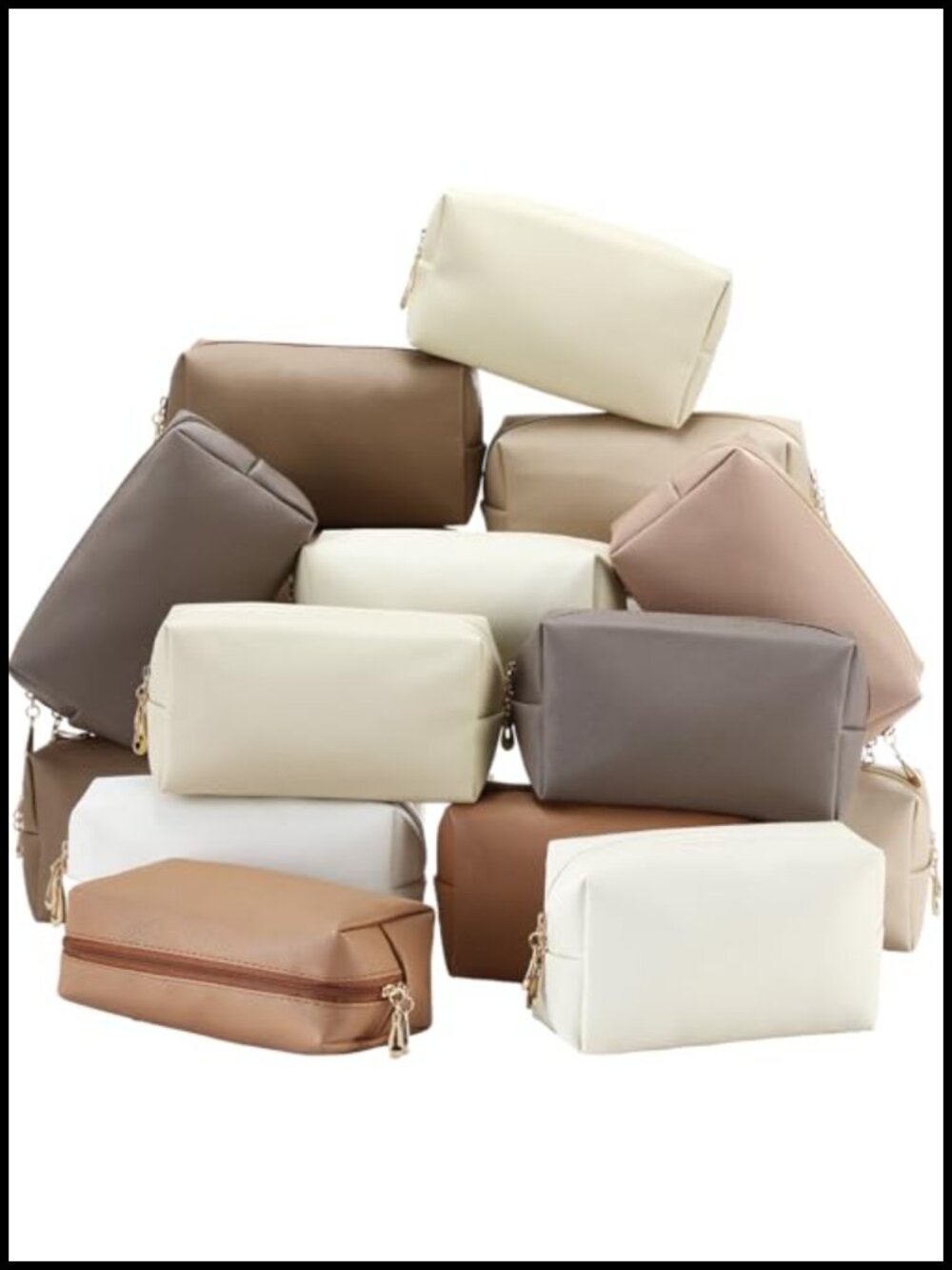 Set of 15 PU Leather Waterproof Makeup Bags Cosmetic Toiletry Pouches Travel
